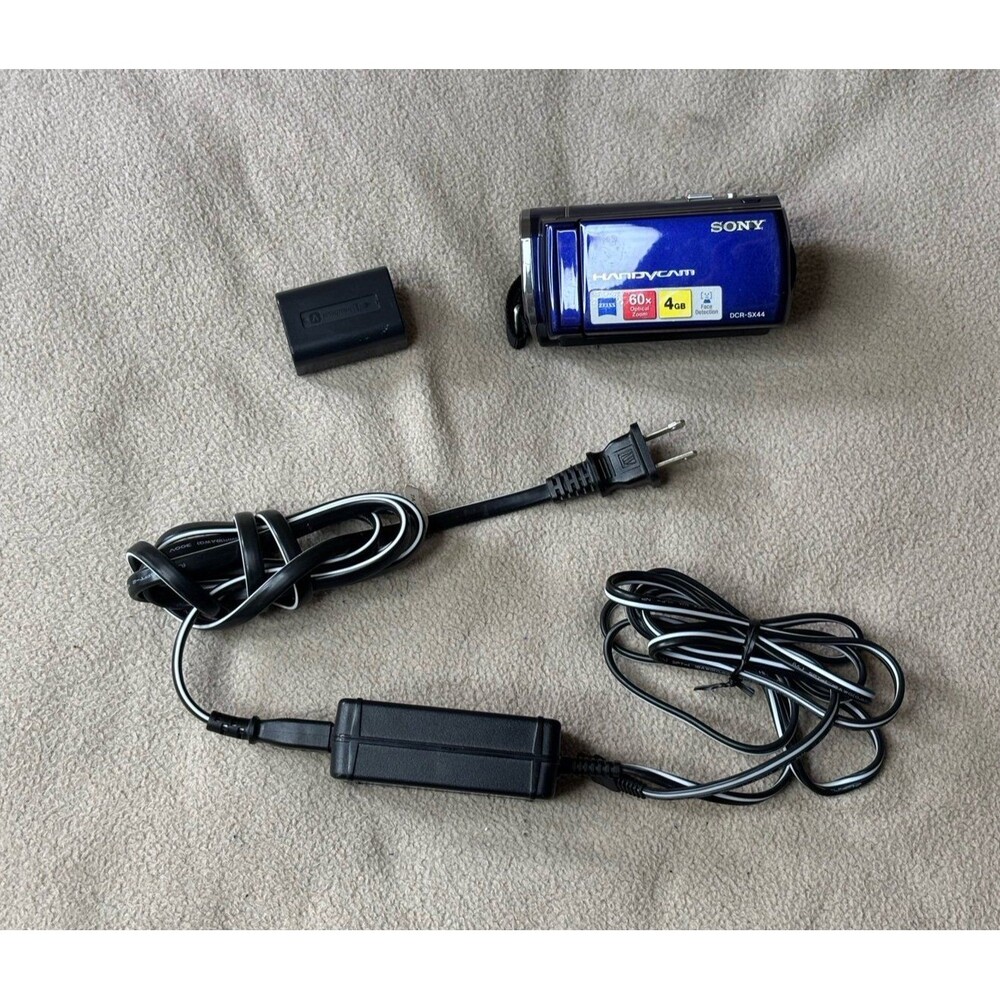 Sony DCR-SX44 Blue 60x Camcorder w/ Battery Charger Fully Tested